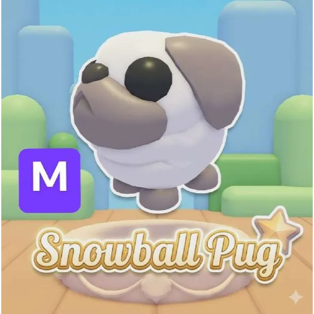 Mega Pug MEGA SNOWBALL PUG - Adopt Me Game Item - Gameflip