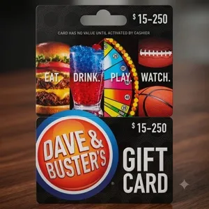 $50.00 USD Dave & Buster's gift card