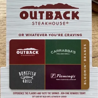 $100.00 USD OUTBACK gift card (outbacksteakhouse)