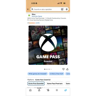 USA 12 month Game Pass Essential 