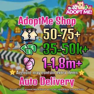 Adopt Me Age Potions+ Bucks | 50-75 Age Potions + 35-50k Bucks + 1-1.8m Candy Eggs
