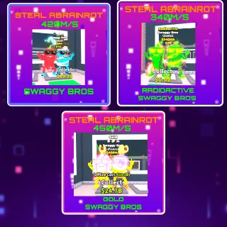 3 Swaggy Bros bundle ( normal 420/Gold 450/Radioactive 340 )