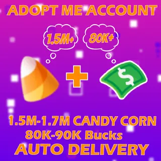 1.5M - 1.7M/MILLION CANDY CORN + 80K-90K+ BUCKS (NO AGE UPS) (ALL IN 1 ACCOUNT)