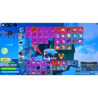 Bloxfruit|Lv 2550|Shark V4 T10|Leopard|Cursed Dual Katana|Unverified Account|Instant Delivery