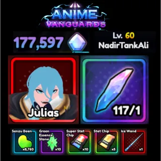 Anime Vanguards Account Lv.60|Gems 177597|Trait 117|Unverified Account | Instant Delivery