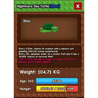 104.71kg NIGHTMARE SEA TURTLE Godly
