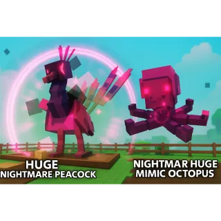 HUGE NIGHTMARE PEACOCK 15CD NO TOY + NIGHTMARE MIMIC OCTOPUS 61KG