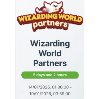 Monopoly GO Wizarding World Partners Event 3 slots