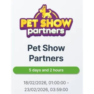 Monopoly GO Pet Show Partners Event 2 slots
