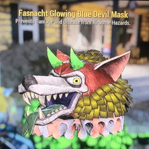 Glowing Blue Devil mask