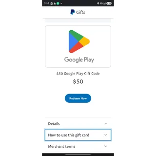 $50 google play gift card