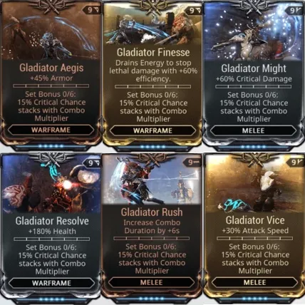 PC) Gladiator mod set (aegis, finesse, might, resolve, rush, vice