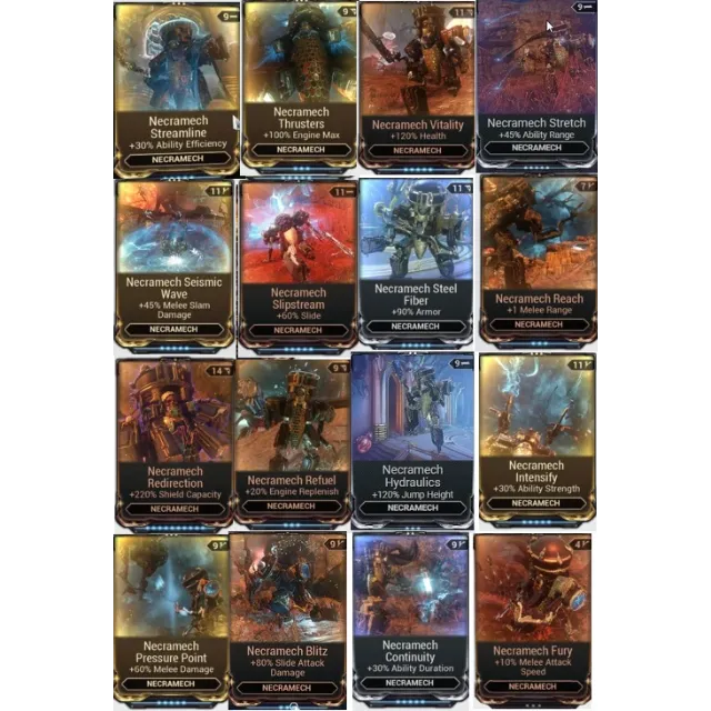 PC) Necramech mod pack // Instant delivery Warframe Game Item