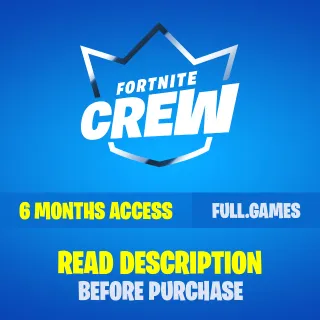 Fortnite Crew 6 Months Prepaid | INSTANT DELIVERY | Account Details