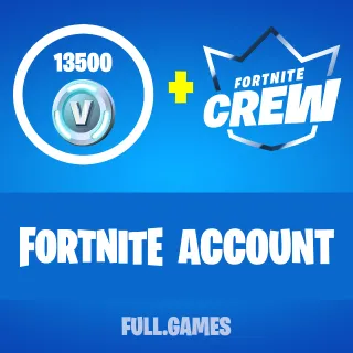 14500 VBucks + Crew Applied Fortnite Account Access