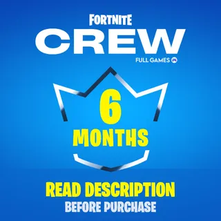 Fortnite Crew 6 Months Prepaid - INSTANT DELIVERY Account Details