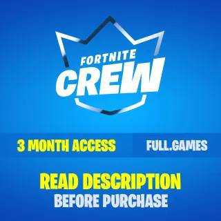 Fortnite Crew 3 Months Prepaid  - INSTANT DELIVERY (Account Details)