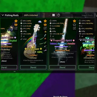 Fisch Account With Masterline Lullaby Noiseform Halibut Harpoon Nates Blade Dusekkar Rod Eldritch Stellarwave Melody