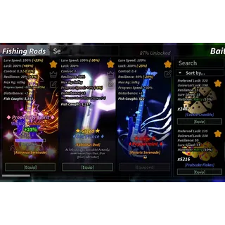 Account Fisch Unlock Astraeus Serenade, Polaris Serenade, Lullaby