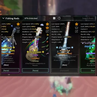 Fisch Account With Masterline Lullaby Noiseform Halibut Harpoon Nates Blade Sanguine Spire Olympian Godbreaker Stellarwave