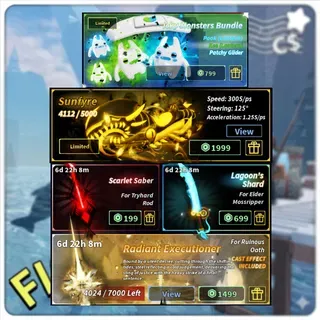 Monsters Bundle + Sunfyre + Scarlet Sober + Lagoon’s Shard + Radiant Excutioner