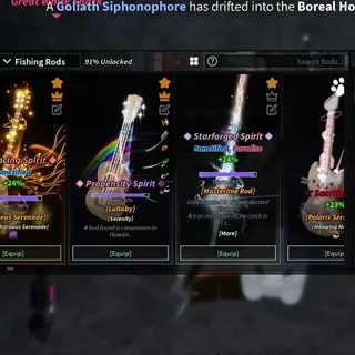 Fisch Account With Masterline Astraeus Lullaby Polaris Castbound Noiseform Remembrance Leprechaun Line Nates Blade