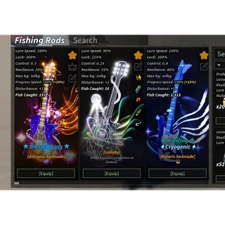 Account Fisch Unlock Astraeus Serenade, Polaris Serenade, Lullaby, Wingripper, Duskwire