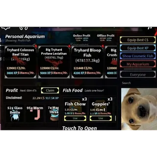 Aquarium Fisch 1,1m+ With Food Full