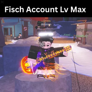 Fisch Account LV MAX | 100% Rod Unlock | 100% Bestiary | Unlock Masterline Rod, Lullaby, Fallen Snowblade, Polaris Serenade