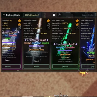 Fisch Account With Golden Masterline Astraeus Lullaby Castbound Halibut Harpoon Noiseform Nates Blade Leprechaun Line z