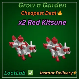 x2 Red kitsune Grow a Garden