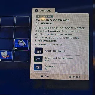 Tagging Grenade Blueprint Arc Raiders