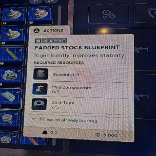 Padded Stock Blueprint Arc Raiders