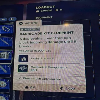 Barricade Kit Blueprint Arc Raiders