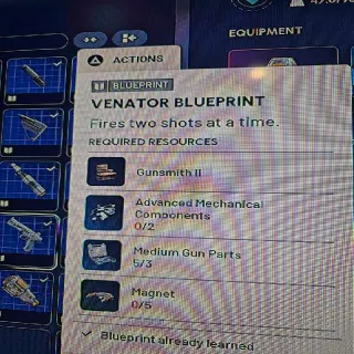 Venator Blueprint Arc Raiders