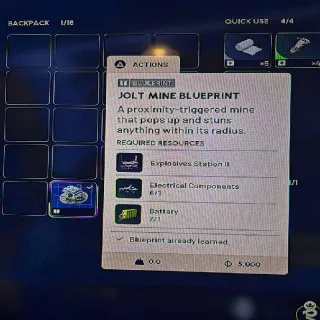 Jolt Mine Blueprint Arc Raiders