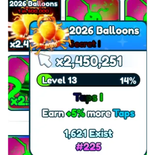 1x 2026 balloons Tap simulator