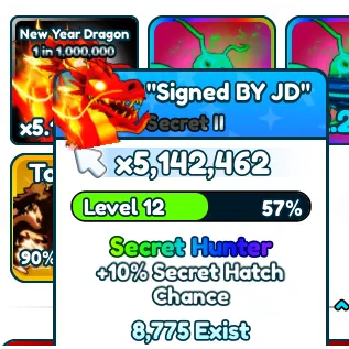 New Years Dragon with Secret hunter Tap simulator