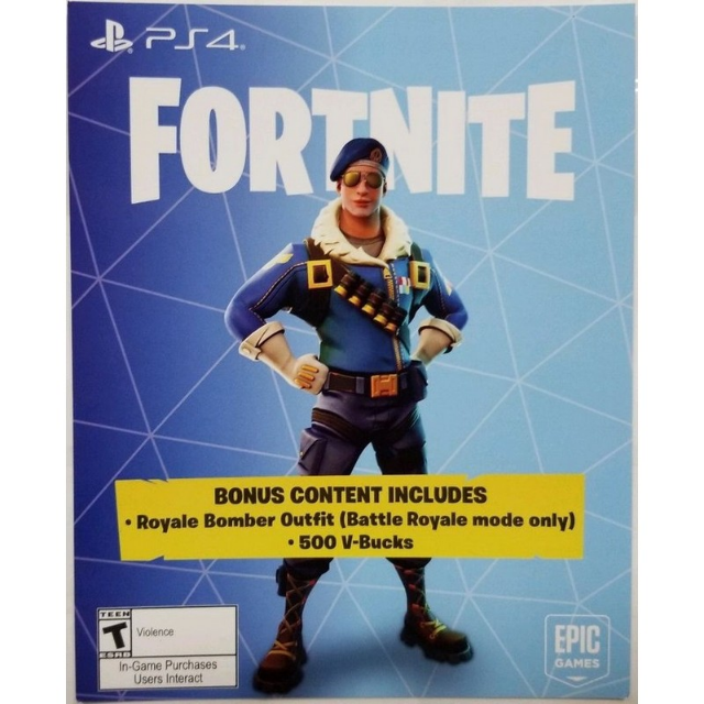 fortnite royale bomber skin 500 v bucks ps4 playstation - fortnite redeem code ps4 v bucks