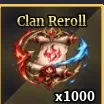 1000 Clan Rerolls