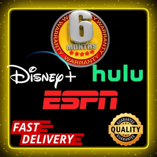 HULU with Disne-y plus No Ads 6 Month AND ESP.N Bundles 6 Months Subscription