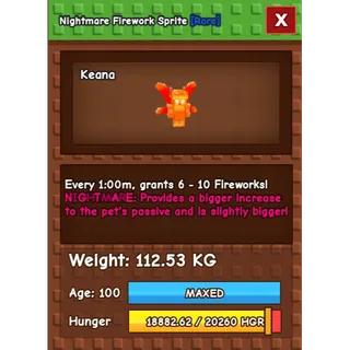 Colossal 112KG NM Firework Sprite - Display your firework with friends :)