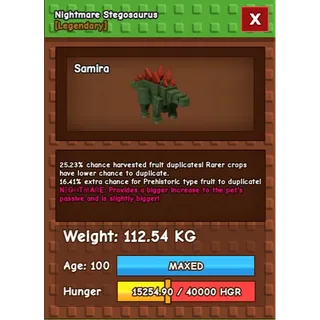 Colossal 112KG NM Stegosaurus : Very useful when harvesting specially silver fruits to get rewards