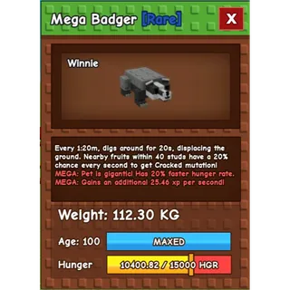 Colossal 112KG NM Badger - Pet comes handy when you want to mutate multiple plants at once.