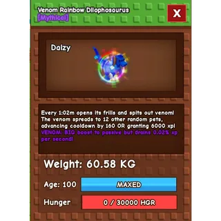 RBH VENOM DILOPHOSAURUS 60kg+ - GRO