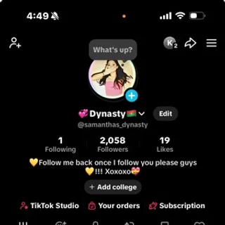 TikTok account 2k followers 