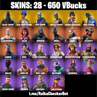 FORTNITE ACCOUNT - 28 skins | Black Knight | Blue Team Leader | Blue Squire | Royale Knight | Sparkle Specialist |650 VB