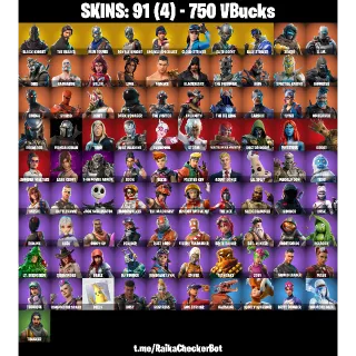 FORTNITE ACCOUNT - 91 skins | Black Knight | The Reaper | Blue Squire | Royale Knight | Sparkle Specialist| 750 VB