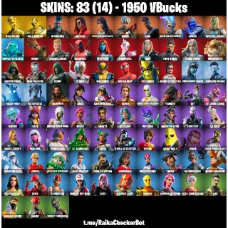 FORTNITE ACCOUNT - 83 skins | Gold Midas | Gold Brutus | Omegarok | Joltara | Gear Specialist Maya |1950 VB