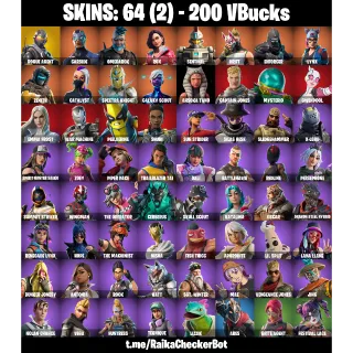 FORTNITE ACCOUNT - 64 skins | Rogue Agent | Carbide | Omegarok | Rox | Sentinel | Drift | Enforcer | Lynx |200 VB